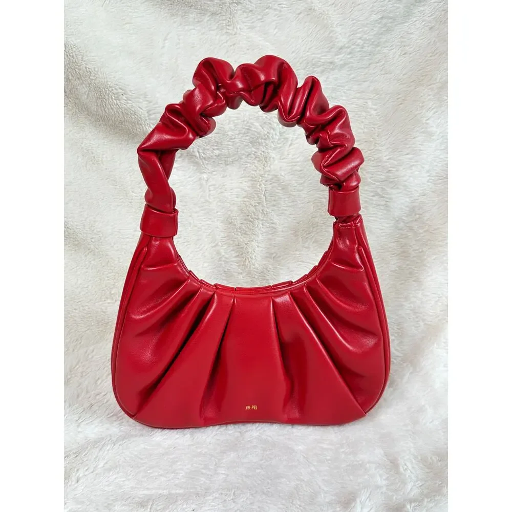 ANTHROPOLOGIE x JW PEI Gabbi Ruched Hobo Bag Poppy Red $119